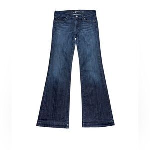 7 For All Mankind Dojo Flare Jeans Womens Size 27X32 Mid Rise Made In USA Casual